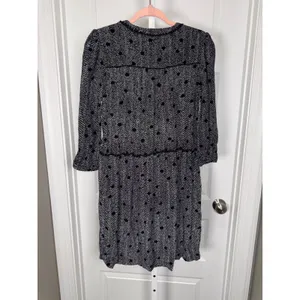 Maeve Anthropologie Black & White Polka Dot‎ Dress Artsy Boho Parisian thumbnail 6