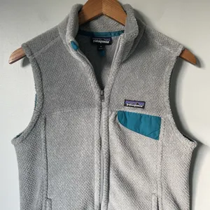 Patagonia Re-Tool Sherpa Fleece Vest Outerwear Gray Blue Women's Size Medium thumbnail 3