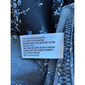 Wild Fable Black & Blue Floral Print Stretchy Midi Skirt thumbnail 10