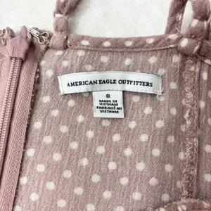 American Eagle‎ Outfitters Y2K Tan Polkadot Dress Size 8 thumbnail 8