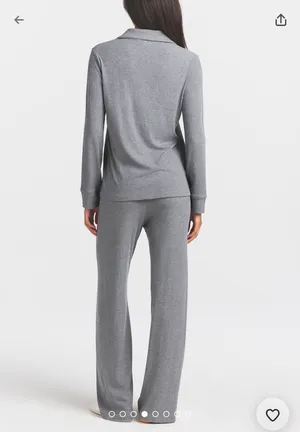 Skims Heather Grey Soft Lounge Sleep Set thumbnail 3