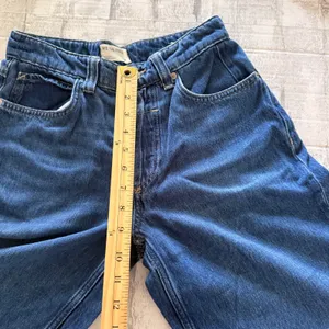 We The Free Blue Button Fly Wide Leg Cropped Jeans Boho Denim Sz 24 thumbnail 6