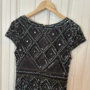 Adrianna‎ Papell Bluish/Gray Beaded Dress Size 4P thumbnail 5