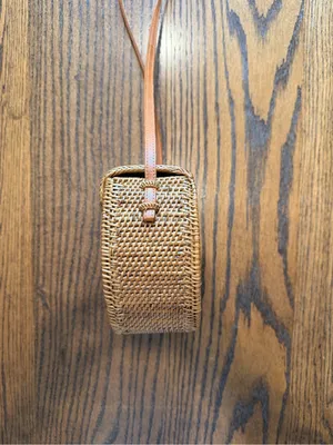 Brown Woven basket Round Crossbody Bag - Unbranded thumbnail 3