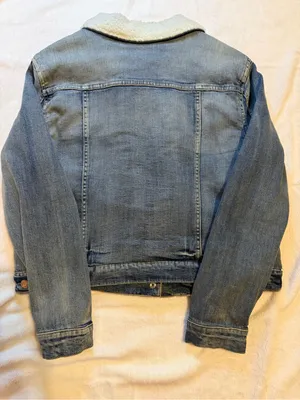 Arizona Jeans Light Blue Denim Jacket with White Sherpa thumbnail 4