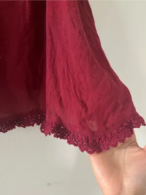 Intimately Free People Strappy Boho Eyelet Tank Top XS Red Festival Romantic thumbnail 3