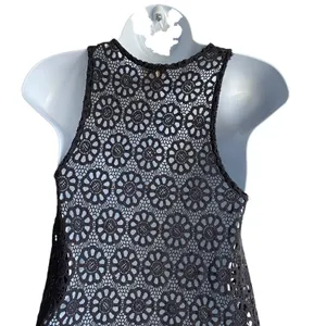 Pins‎ And Needles Womens Crochet Romantic Lace Shell Top XS Brown Indie Festival thumbnail 2