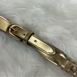 Vintage 90’s Gold Celestial Theme Belt Faux Leather and Metal 28/30 thumbnail 3