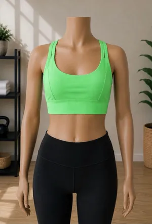 Buff Bunny Neon Green Strappy Sports Bra Small S Athletic thumbnail 1