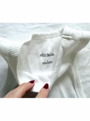 Wild Fable White Ribbed High-Neck Cropped Tank Top thumbnail 6