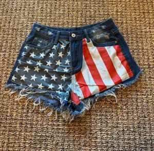American flag Jean shorts Blue thumbnail 1