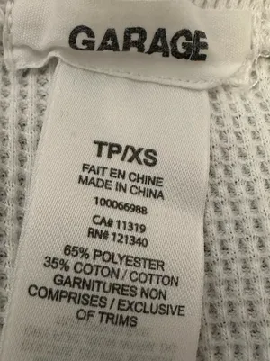 garage white waffle knit shorts thumbnail 3
