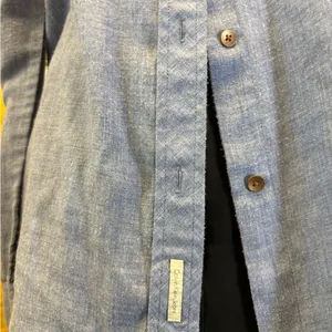 Calvin Klein Denim Blue Shirt with Brown Accents‎ thumbnail 2