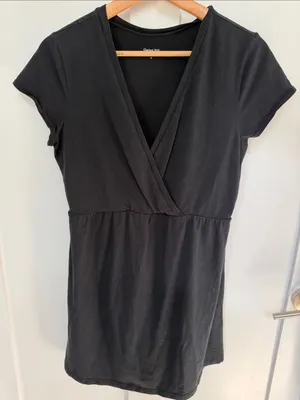 Garnet Hill Black Wrap-Front Mini Dress thumbnail 1