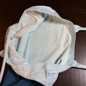 Athleta Blue White Ombre Canvas Tote Bag Large Cotton Shopper S/746931-00 thumbnail 7