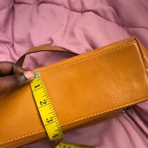 2000s Y2K Mcbling Preppy Romantic Grunge Whimsi Shoulder Hand Bag Purse Patent Leather Silver O-ring Yellowish Orange #subversive #coquette #fairy #streetwear #90s Measurement in pics Great condition thumbnail 6