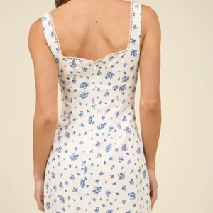 Floral Square Neck Lace Trim Front Tie Mini Dress thumbnail 5