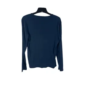 Lauren Ralph Lauren Women’s XL Navy Blue Long Sleeve Crest Logo Cotton Top thumbnail 4