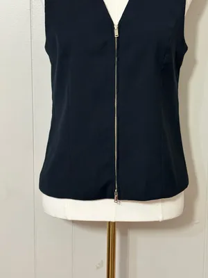 Abercrombie & Fitch Tailored Zip Vest Black Sleeveless Top Size M thumbnail 5