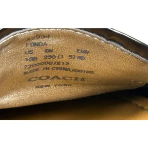 Coach Fonda A2934 Loafers 10B Black Suede Patent Leather Logo Driving Loafers thumbnail 3