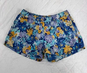 Patagonia Floral Athletic Shorts in Blue with Yellow & Purple Accents thumbnail 1