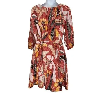 ELIZABETH AND JAMES Marika Garden Dress Multicolor Floral Belted‎ Dress EUC M thumbnail 6