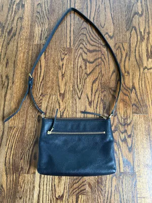 Fossil EW Fiona Crossbody Pebbled Leather Black Cognac Small Pockets Travel thumbnail 10