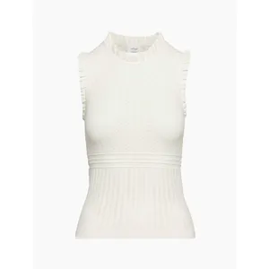 Aritzia Wilfred Women's Sleeveless Cannes Top Pointelle Knit White Size Large thumbnail 3