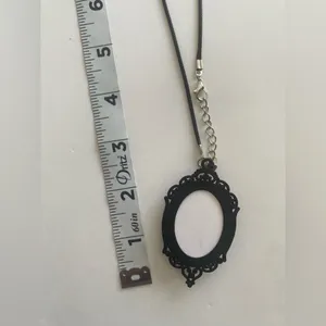 Retro Style Bat Witch Pendant Cameo Black Pendant Necklace Gothic Glass Pendant thumbnail 9