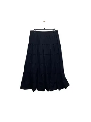 Style & Co. Gauzy Cotton Maxi Skirt Black Size XL Beach Boho Coastal Vacation thumbnail 2