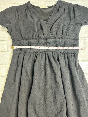 Altar'd State Black Lace-Trim Midi Dress Size Medium thumbnail 7