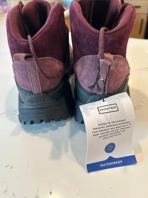 HUNTER JASPER WATERPROOF BOOTS, Dark Red Suede, Women’s size 11, NWT No box thumbnail 13