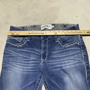 Ariat REAL High Rise Boot Jeans Women's SZ 32S 32x32 Wash Blue Stretch *Mark thumbnail 3