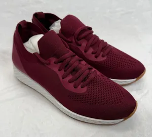 J/Slides Urban Sport Sneakers Knit Maroon‎ Lace Up Comfort Shoes Size 7 thumbnail 1
