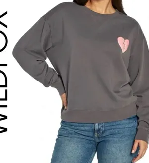 Wildfox Broken Heart "I Wish It Was Saturday" Pullover Sweatshirt size medium thumbnail 1