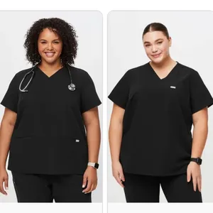 Figs Black Scrub Top 4X thumbnail 6