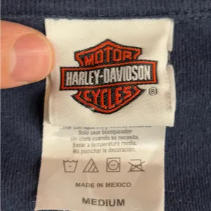 Harley Davidson Women's Henley V Neck Long Sleeve 2013 Nevada Navy Size Medium thumbnail 2