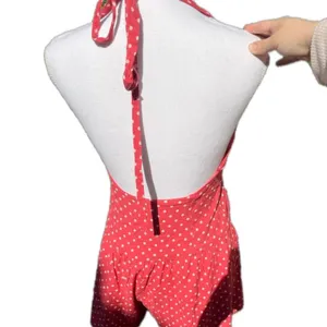 Free People High Strung Romper Polka Dot Romper With Bow Details Size: XL thumbnail 5