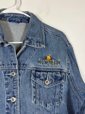 Vintage 90’s Disney Winnie The Pooh Jean Denim Jacket Size Large thumbnail 3