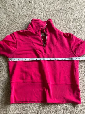 Cotton citizen revolve pink quarter zip long sleeve preppy sweatshirt sz medium thumbnail 11