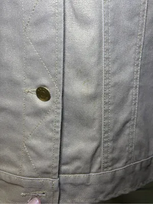 Lauren Jeans Co Ralph Lauren Women's Demin Gold Metallic Button Up Jacket Sz L thumbnail 5