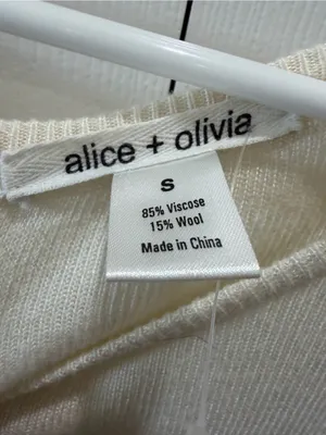 Alice + Olivia Cream Eyelet Babydoll Mini Dress Small NWT thumbnail 5