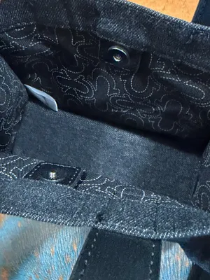 True Religion Black Gray Canvas Messenger Bag Logo Buddha Patch adjustable strap thumbnail 6