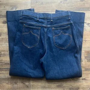 Vintage Wrangler Womens Dark Wash High Rise Straight Leg Jeans USA Sz 14 thumbnail 9