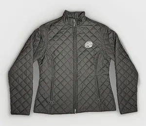 Quilted Women's Jacket Medium Black Zip Front Cutter & Buck Miller Lite Logo thumbnail 1