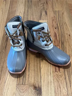Sperry Women’s Size 8 Duck Boots Gray Waterproof Lace-Up thumbnail 4