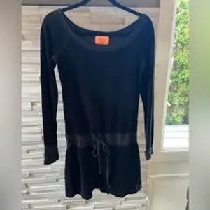 Vintage Y2K JUICY COUTURE Velour Mini Dress Long Sleeve Size XS-S Black P thumbnail 2