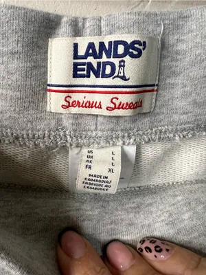 Lands’ End Serious Sweats Gray Straight Leg Cozy Lounge Sweatpants thumbnail 4