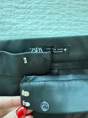 Zara High Rise Leather Pants with Cutout Side Detail in Size Medium! thumbnail 4