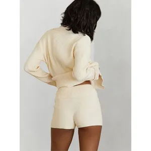 NWT! Princess Polly Cream Ribbed Knit Jhett Shorts US Size 14 thumbnail 9